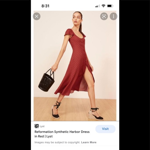 Reformation Synthetic Harbor dress in red - Picture 15 of 16